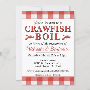 Invitation Crawfish Boil Seafood Party Pique-nique Fiançaille