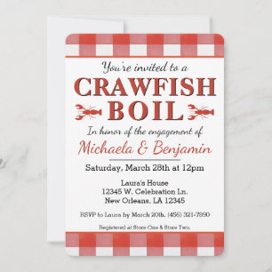 Invitation Crawfish Bouillir des fruits de mer Couples
