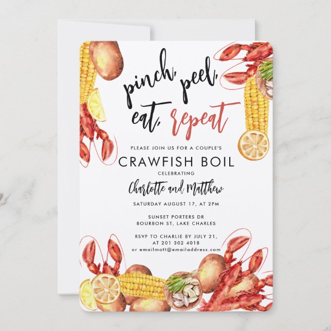 Invitation Crawfish Seafood Boisson Party (Devant)