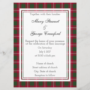 Invitation Crawford Étiquette de vin Mariage écossais