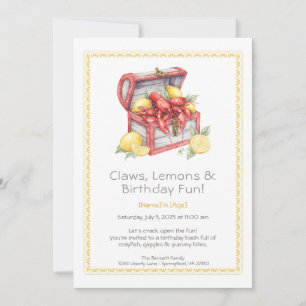 Invitation Crayfish & Lemon Treasure Chest Anniversaire