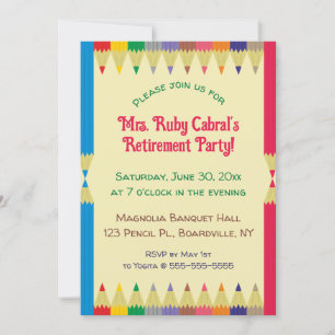 Invitation Crayon de couleur en forme de crayon modifiable Fê