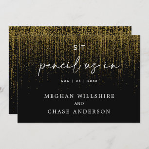 Invitation Crayon Moderne Nous En Parties scintillant Or Edgy