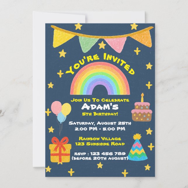 Invitation Crayon Modifiable de Style – Fiesta de Célébration (Devant)