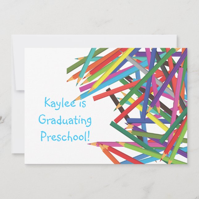 Invitation Crayons de couleur pour la remise des diplômes de  (Devant)