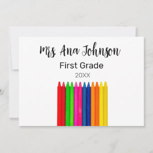 Invitation Crayons de rentrée scolaire ajouter nom niveau cla