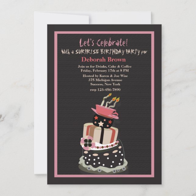 Invitation Crazy Birthday Cake (Devant)