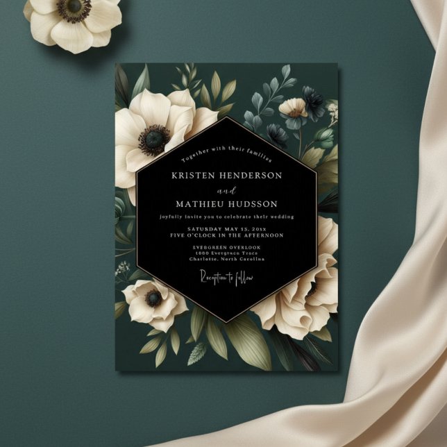 Invitation Cream Botanical Moody Wedding (Créateur téléchargé)