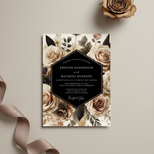 Invitation Cream Ethereal Blossom Wedding (Créateur téléchargé)