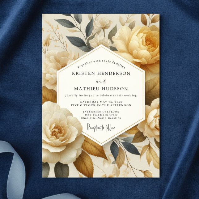 Invitation Cream Floral Ethereal Wedding (Créateur téléchargé)