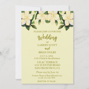 Invitation Cream & Gold Calla Lilies Mariage verdoyant