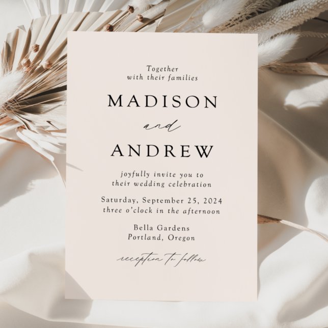 Invitation Cream Modern Elegance Wedding (Créateur téléchargé)