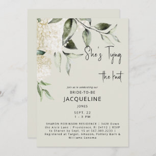 Invitation Cream Tying Knot Hydrangeas Fête des mariées