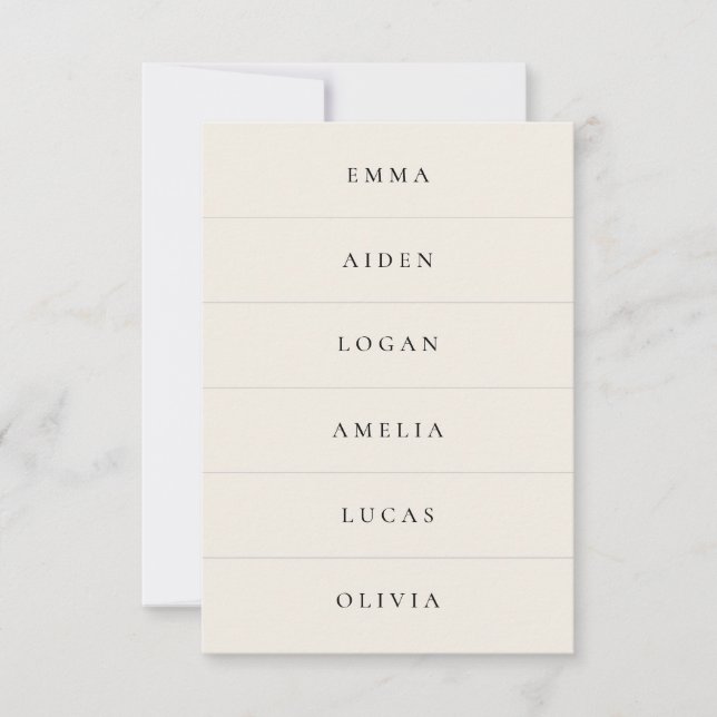 Invitation Cream Wedding Name Place Cards (Devant)