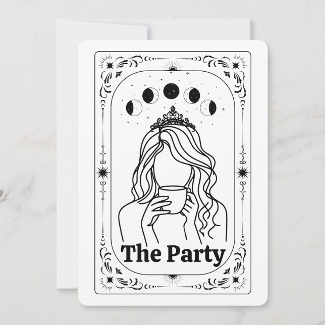 Invitation Create Your Own Tarot Mystic Celestial Moon Magic (Devant)