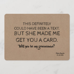 Invitation Créatif original et amusant GROOMSMAN