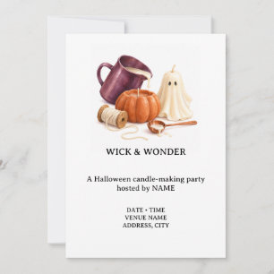 Invitation Création de bougies Wick et Wonder pour Halloween