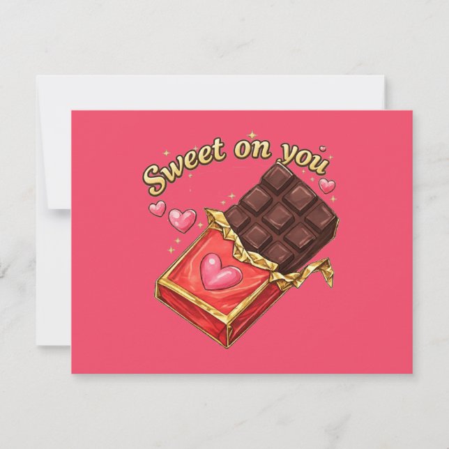 Invitation Création de Saint-Valentin au chocolat douce pour  (Devant)