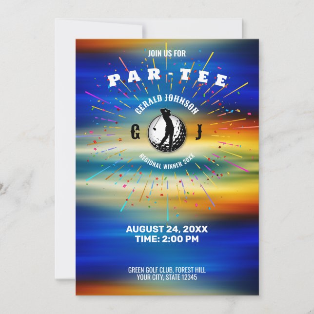 Invitation Création élégante sur le thème de golf (Devant)