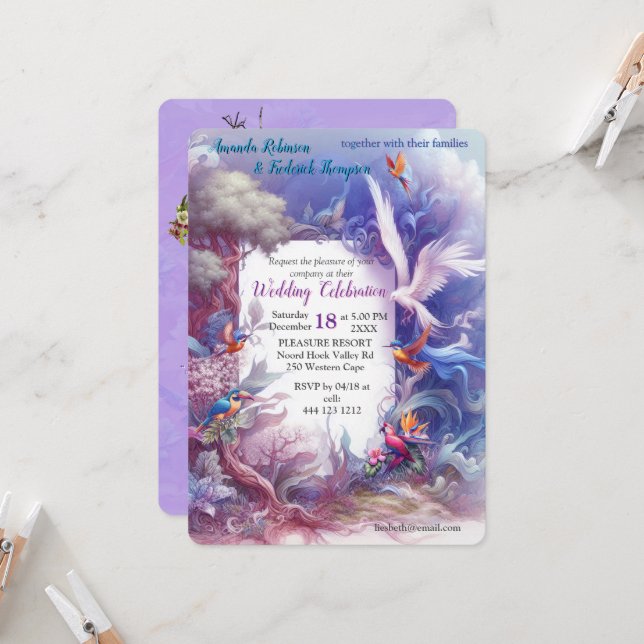 Invitation Créations Fantastiques Magiques Enchantées (Devant/Arrière en situation)
