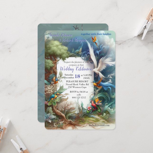 Invitation Créations Fantastiques Magiques Enchantées (Devant/Arrière en situation)