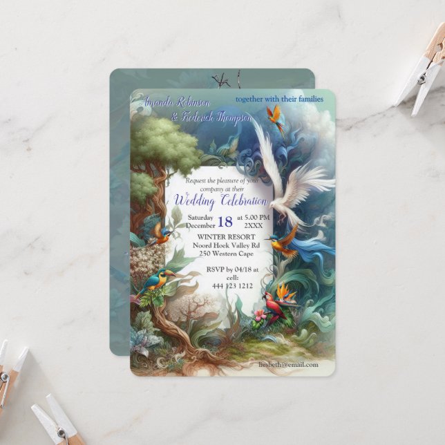 Invitation Créations Magiques Fantastiques Enchantées (Devant/Arrière en situation)
