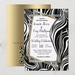 Invitation Creative Black and White Seamless Abstraction