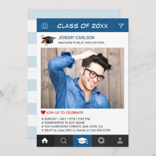 Invitation Creative Instagram Frame Photo Graduation Party