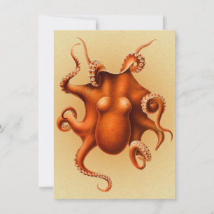 Invitation Créature du monstre de la mer d'Octopus Cephalapod