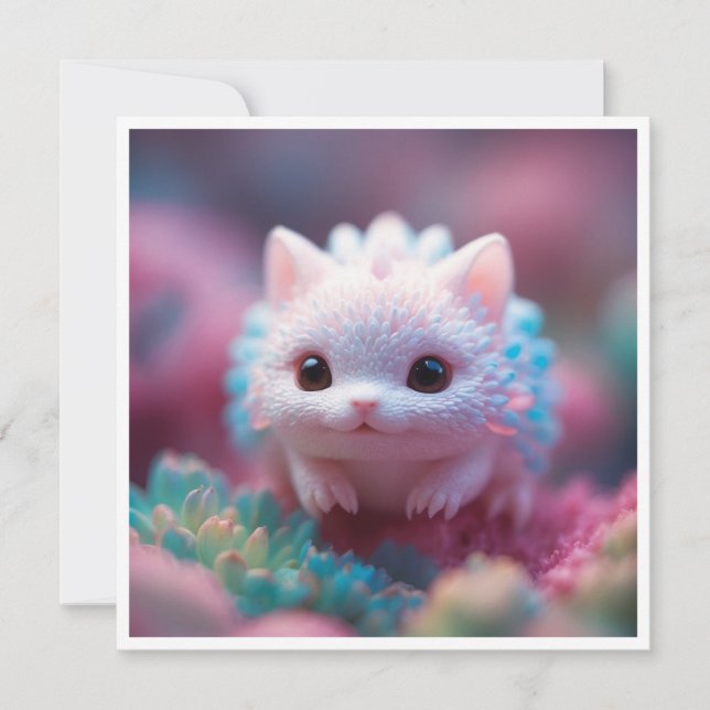 Invitation Créature Fantastique Mignonne Kawaii Animal de Com (Devant)