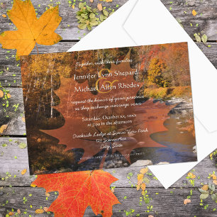 Invitation Creekside woods feuille d'érable mariage d'automne