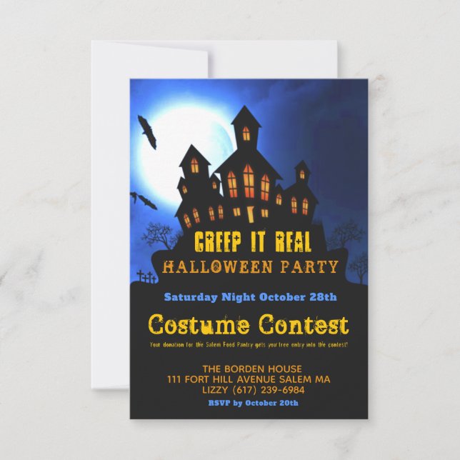 Invitation Creep It Real Halloween Costume Party plus petit (Devant)