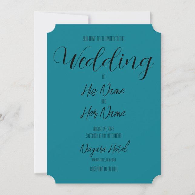 Invitation Créer votre propre Mariage Turquoise (Devant)