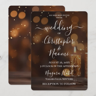 Invitation Créez vos propres bougies à bokeh doré