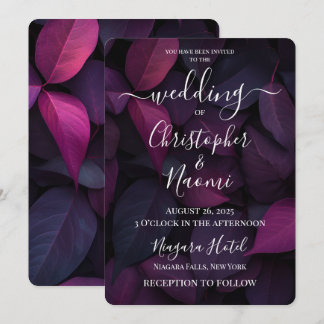 Invitation Créez vos propres Feuilles Fuchsia