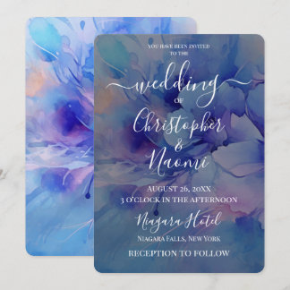 Invitation Créez vos propres fleurs bleues indigo à l'aquarel