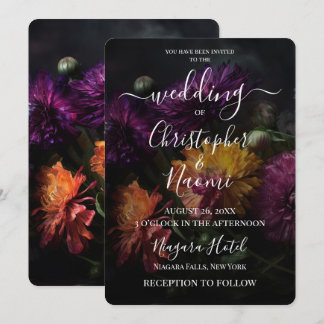 Invitation Créez Vos Propres Fleurs Colorées Sombres Mariage