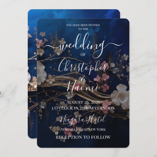 Invitation Créez vos propres fleurs profondes et éparpillées  (Devant / Derrière)