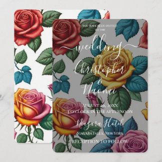 Invitation Créez vos propres roses rétro colorées pour votre