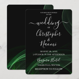 Invitation Créez vos propres rubans Black Light Vert