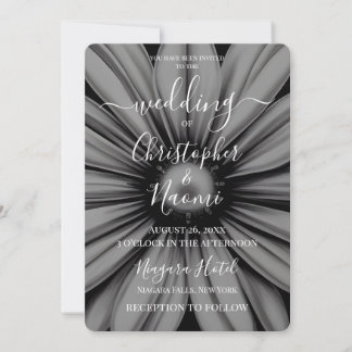 Invitation Créez votre propre closeudo B&W Retro Flower