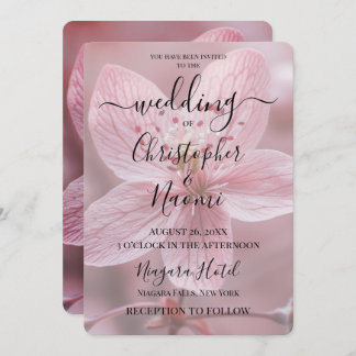 Invitation Créez Votre Propre Closeudo Fleur Rose Plutôt Pers