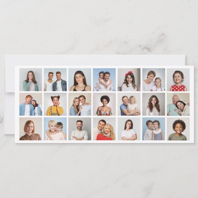 Invitation Créez votre propre collage de 21 photos en couleur (Devant)