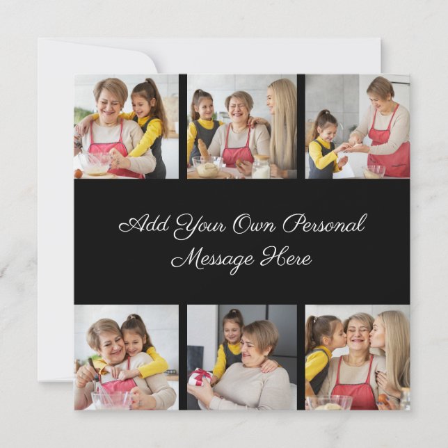 Invitation Créez Votre Propre Collage de 6 Photos Ajoutez Vot (Devant)