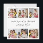 Invitation Créez Votre Propre Collage De 6 Photos Ajoutez Vot<br><div class="desc">Créez votre propre collage de 6 photos pour Noël, les anniversaires, les mariages, les anniversaires de mariage, les remises de diplôme, la fête des pères, la fête des mères ou toute autre occasion spéciale, avec notre outil de conception facile à utiliser. Ajoutez vos photos préférées d'amis, de famille, de vacances,...</div>