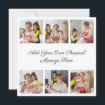 Invitation Créez Votre Propre Collage De 6 Photos Ajoutez Vot<br><div class="desc">Créez votre propre collage de 6 photos pour Noël, les anniversaires, les mariages, les anniversaires de mariage, les remises de diplôme, la fête des pères, la fête des mères ou toute autre occasion spéciale, avec notre outil de conception facile à utiliser. Ajoutez vos photos préférées d'amis, de famille, de vacances,...</div>