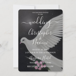 Invitation Créez votre propre colombe Mariage blanche avec de