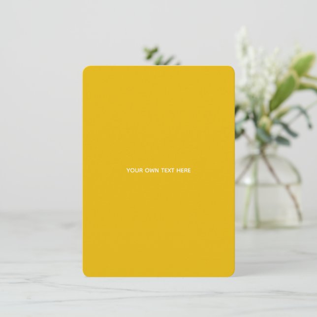 Invitation Créez Votre Propre Conception Personnalisée Jaune (Debout devant)