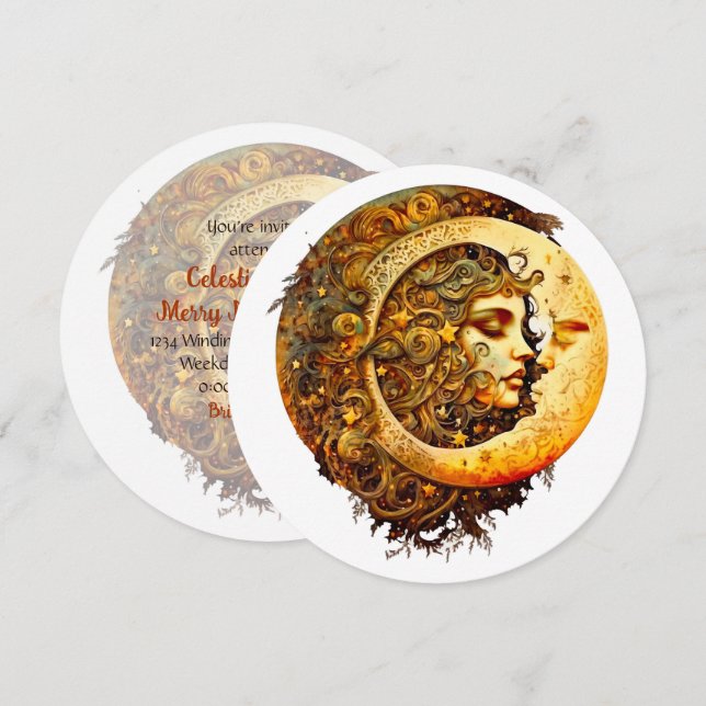 Invitation Créez votre propre déesse Steampunk Moon (Devant / Derrière)