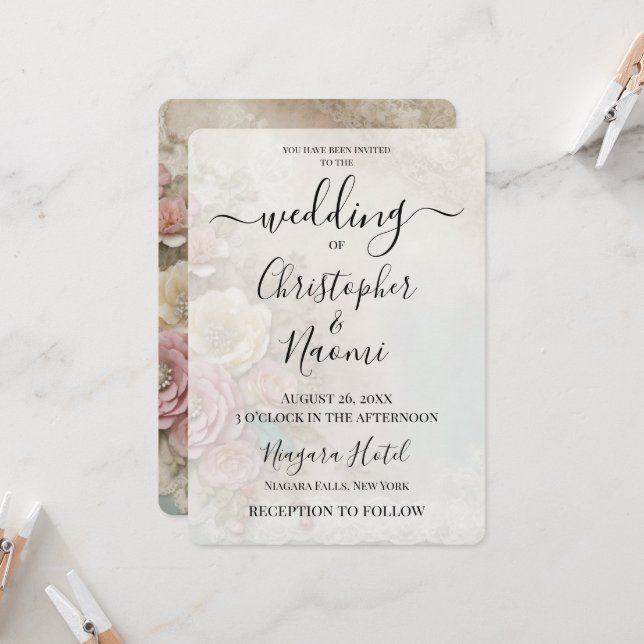 Invitation Créez Votre Propre Fleurs De Papier Chic Shabby Ru (Devant/Arrière en situation)